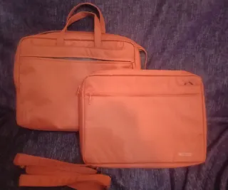 Maletín porta documentos y ordenador naranja