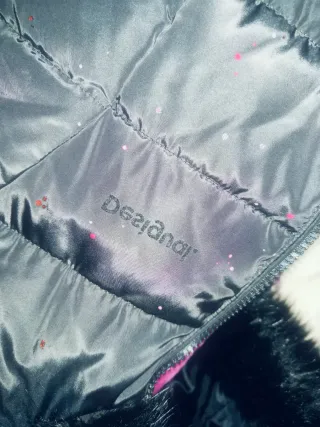 Parka Desigual niña gris y rosa