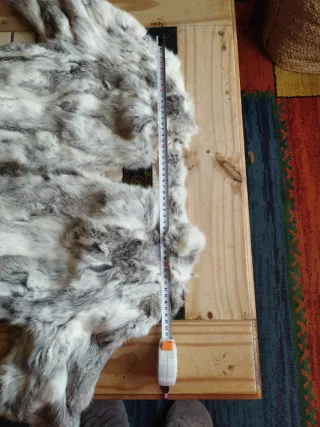 Abrigo de piel de conejo natural