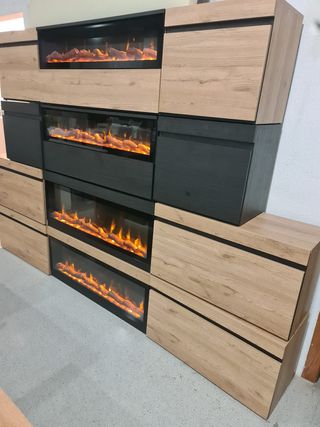 Mueble TV con chimenea eléctrica