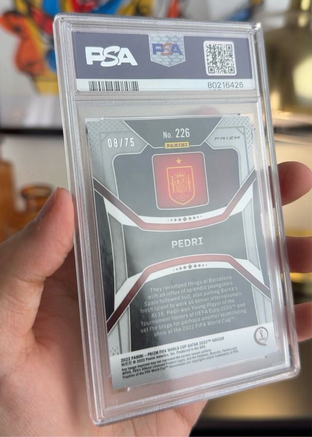 Cromo Pedri 2022 Prizm W/C Qatar PSA 10