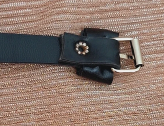 Cintura nera skinny fibbia metallo