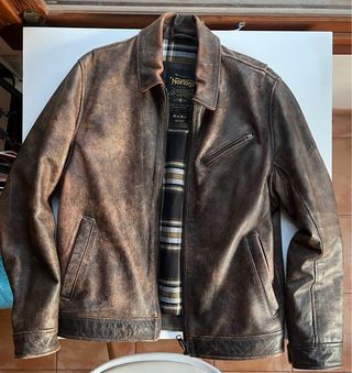 Chaqueta de Cuero Norton Marrón Talla M