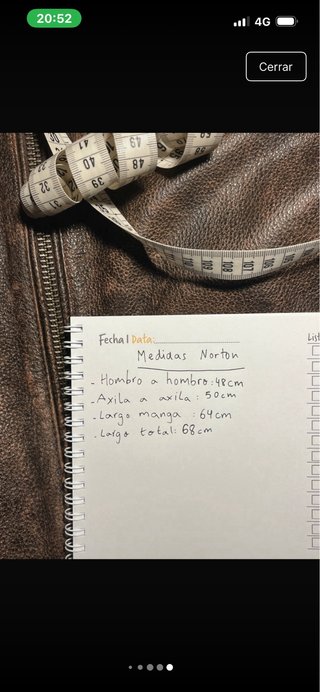Chaqueta de Cuero Norton Marrón Talla M