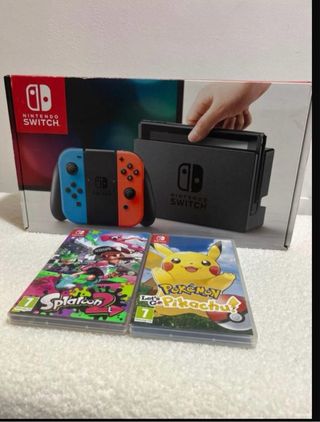 Nintendo Switch Azul y Rojo con Estuche y caja