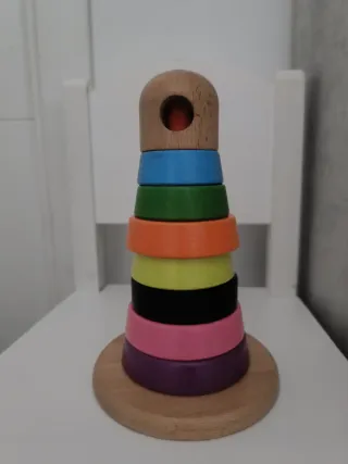 Torre di Impilamento Montessori in Legno