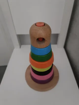 Torre di Impilamento Montessori in Legno