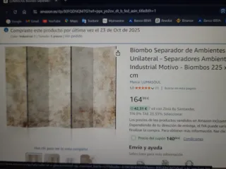 Biombo separador 5 hojas nuevo