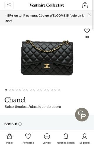 Borsa nera stile Chanel imbottita
