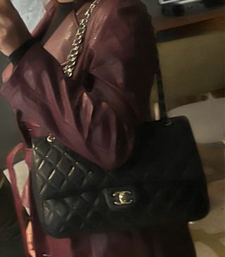 Borsa nera stile Chanel imbottita