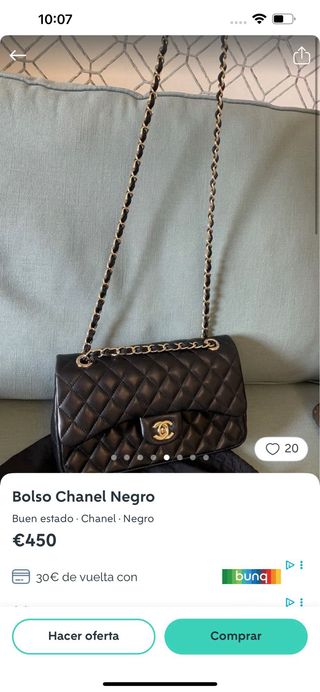 Borsa nera stile Chanel imbottita
