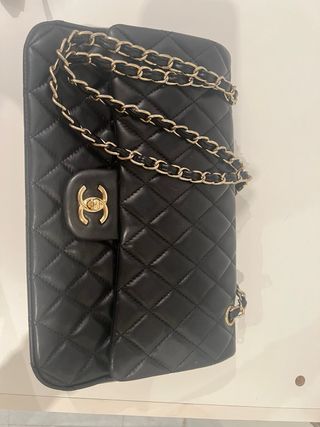 Borsa nera stile Chanel imbottita