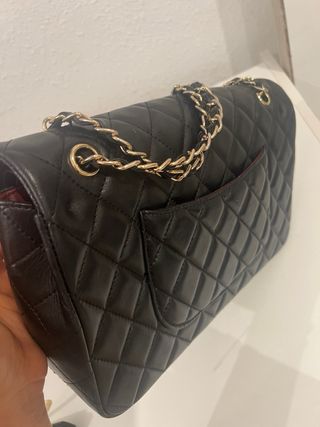 Borsa nera stile Chanel imbottita