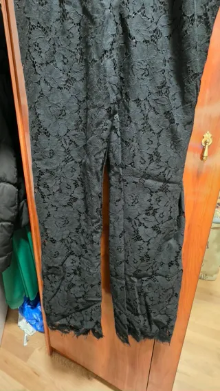 Mono Largo Encaje Negro Talla M Fiesta