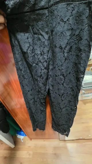 Mono Largo Encaje Negro Talla M Fiesta