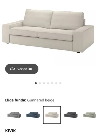 Sofá Kivik Ikea 3 plazas gris oscuro