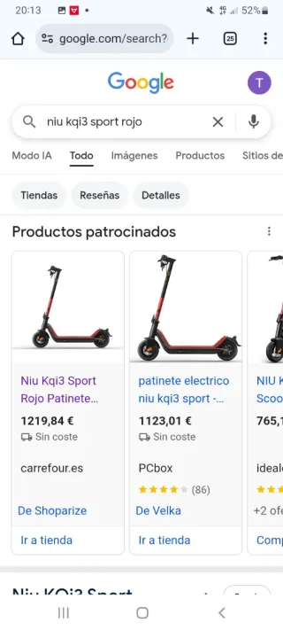 PATINETE ELECTRICO NIU KQi3 SPORT - ROJO