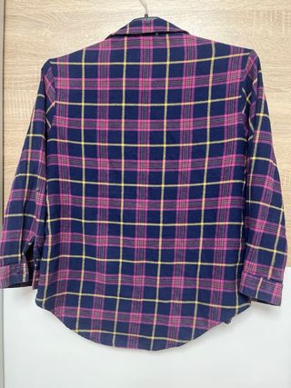 Camiseta cuadros bordada flores