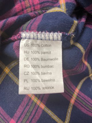 Camiseta cuadros bordada flores