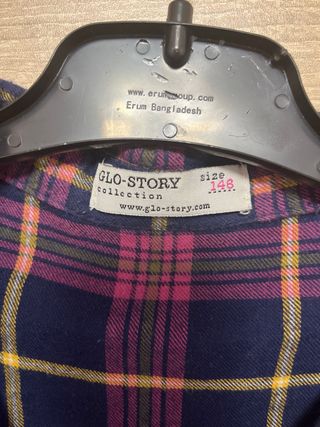 Camiseta cuadros bordada flores