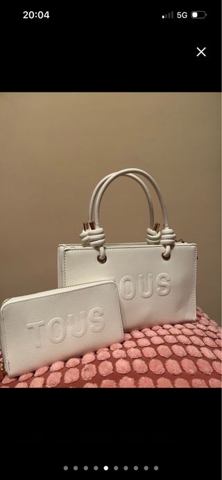 Conjunto Bolso y Cartera Tous Blanca
