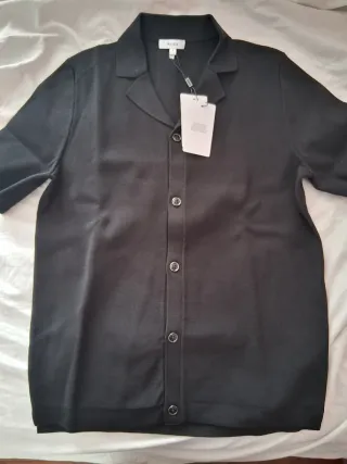 Camisa Reiss Cuello Cubano Negra Talla S