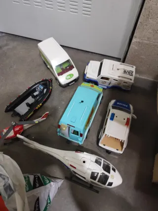 Lote de vehículos y helicóptero Playmobil