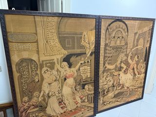 Tapiz antiguo escena oriental