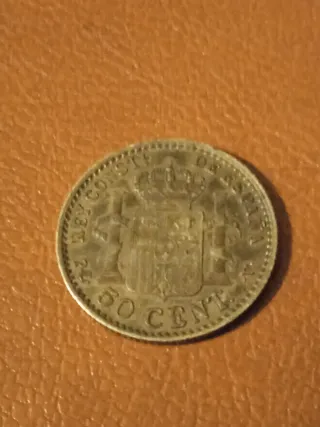 50 céntimos Alfonso XIII 1904, estrellas 1-0.