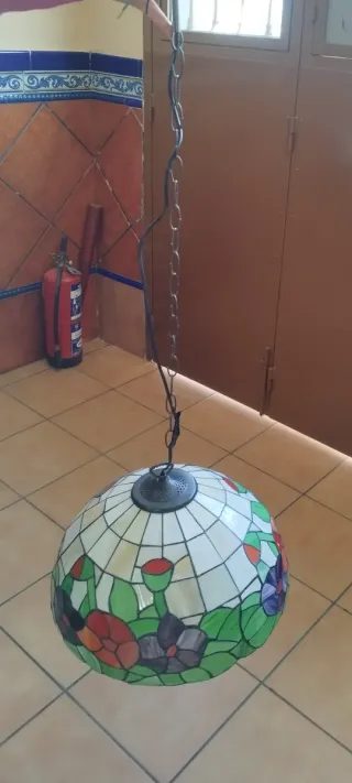 Lámpara Tiffany Vidrieras Colores
