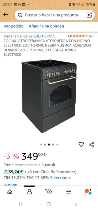 Cocina Vitrocerámica Solthermic 50cm