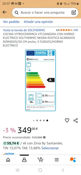 Cocina Vitrocerámica Solthermic 50cm