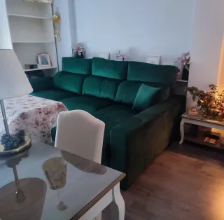 Sofá Cama Verde Oscuro con Canapé