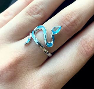 Anello Serpente Argento 925 Topazio