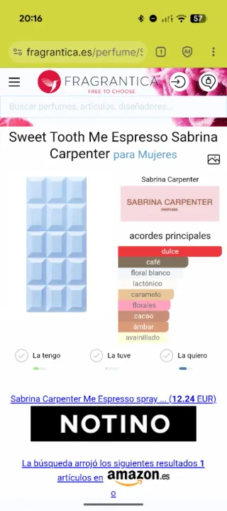 Perfume Sweet Tooth Me Espresso Sabrina Carpenter