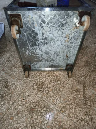 2 Plataformas Acero Inoxidable con Ruedas