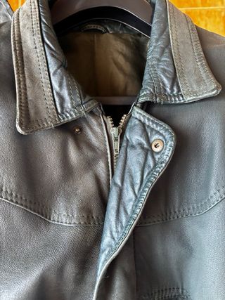 Casaco de pele verde caqui