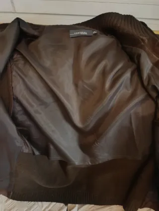 Chaqueta de ante y punto para hombre