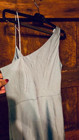 Vestido Mango Midi Asimétrico Azul