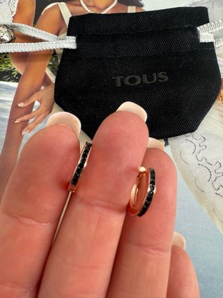 Pendientes Tous Aro Negro vermeil rosa