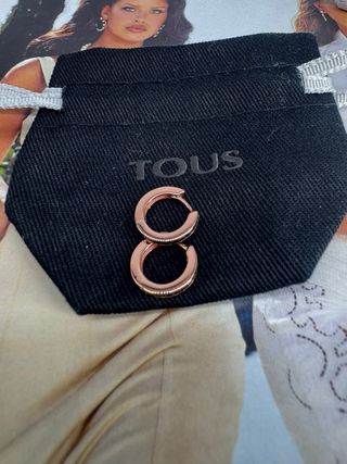 Pendientes Tous Aro Negro vermeil rosa