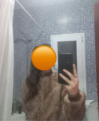Chaqueta pelo marrón Y2K Talla S