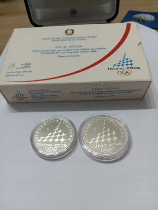 5 e 10 Euro AG Proof Giochi Olimpici Invernali