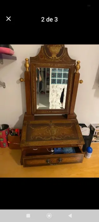 Tocador Vicentino Madera y Cristal