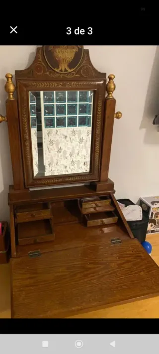 Tocador Vicentino Madera y Cristal