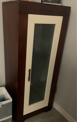 2 Muebles/Vitrina Salón Madera y Cristal