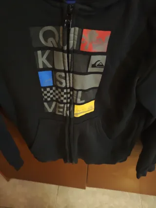 Sudadera Quiksilver Negra Estampada Talla 12
