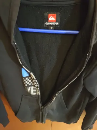 Sudadera Quiksilver Negra Estampada Talla 12