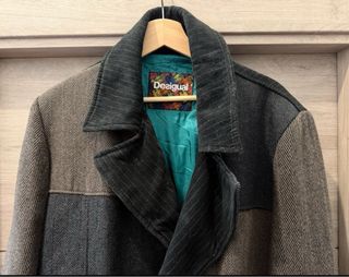 Abrigo Desigual Patchwork Marrón y Gris