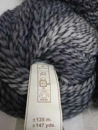 5 Ovillos Lana Valeria di Roma Puma Gris